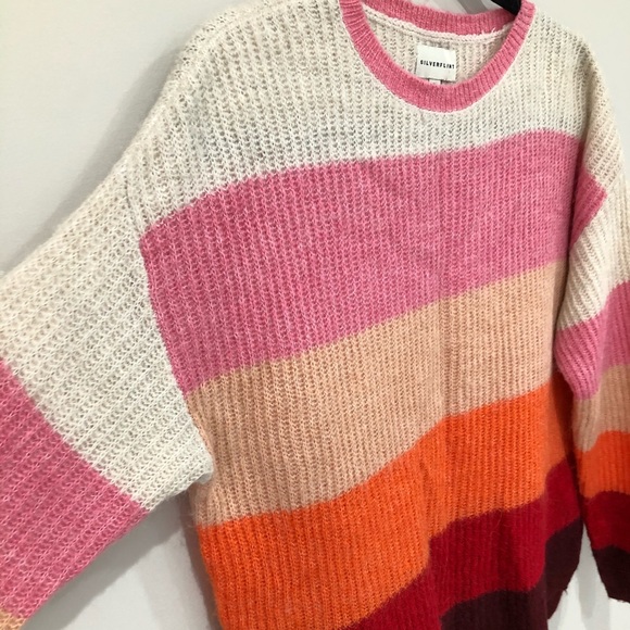 Silverflint alpaca wool blend oversized colorblock sweater - Picture 3 of 7